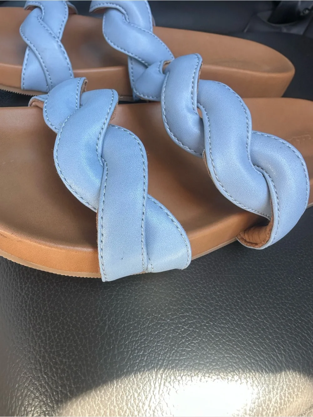 Madewell The Walker Slides Sandals in Serene Blue Size 9
